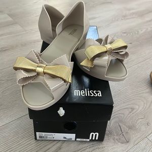 NWT and box Melissa Seduction III Beige/gold